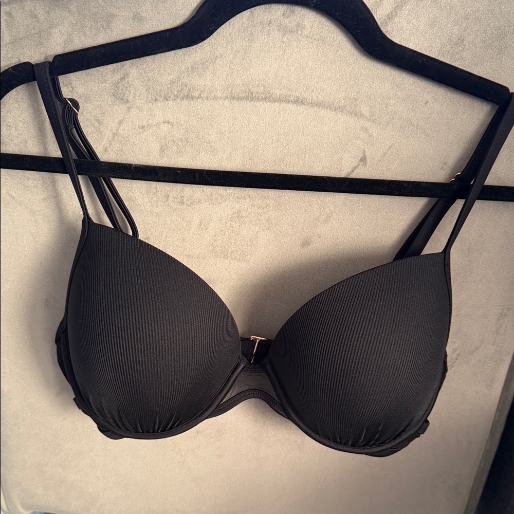 Shade & Shore Padded Underwire Black Bikini Top 34DD